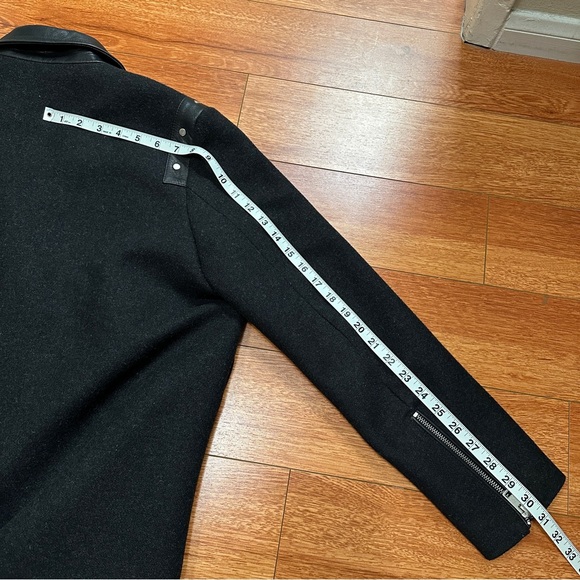 Diesel Suelo Overcoat Wool & Leather Moto Jacket - Size medium - Picture 10 of 12